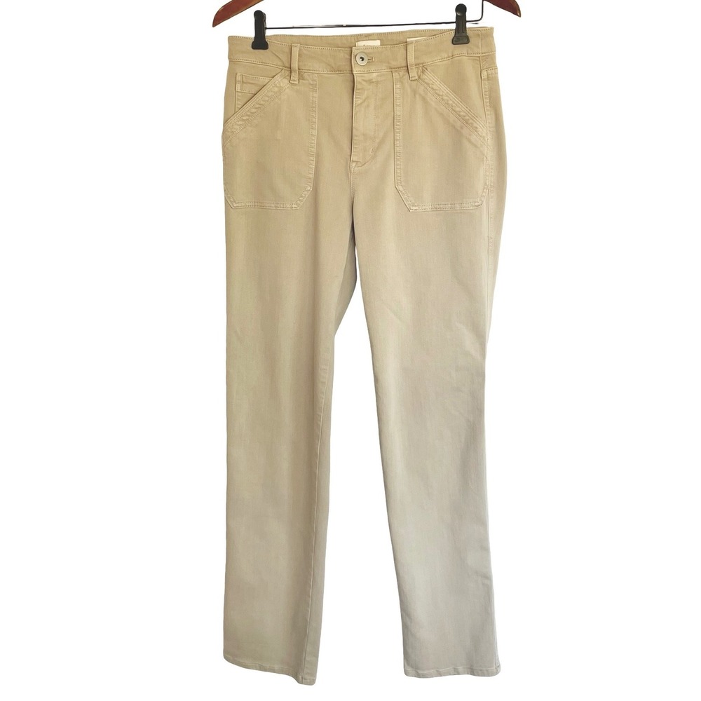 J. Jill Tan Denim Jeans High Rise Straight Leg Ankle Sz 8R Stretch Neutral